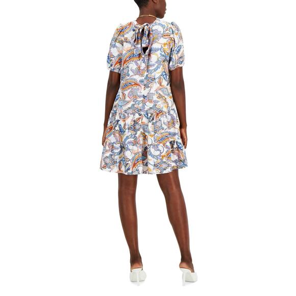 INC International Concepts Womens Paisley Dress XS White Multicolor Vneck NWT - Picture 2 of 11